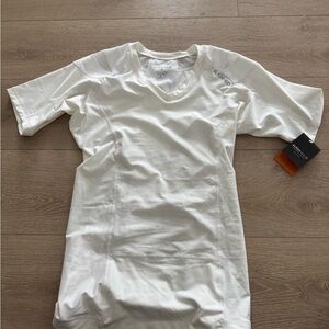 Alignmed White V-Neck Posture Athletic Shirt
